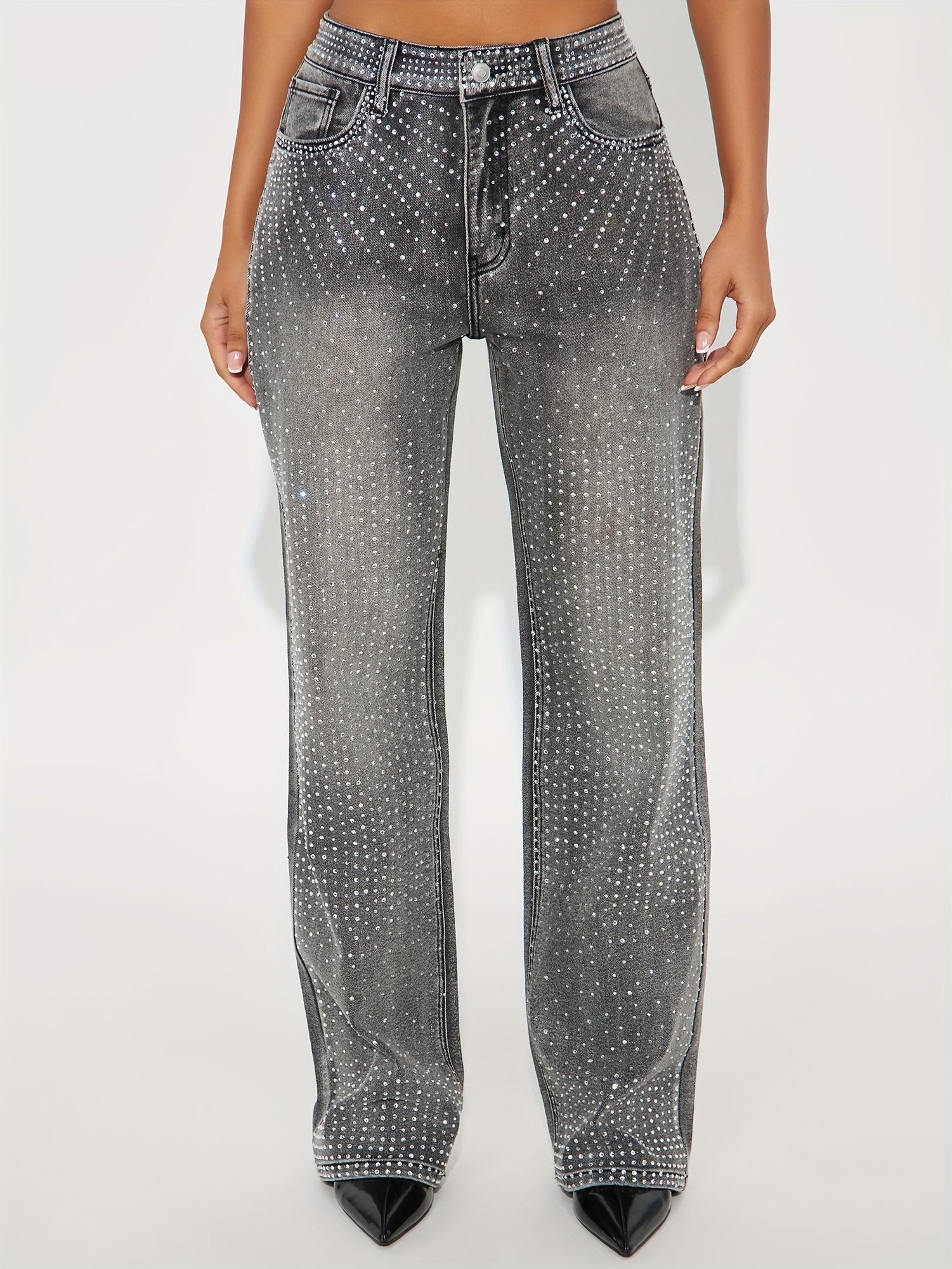 Rhinestone Denim Pants