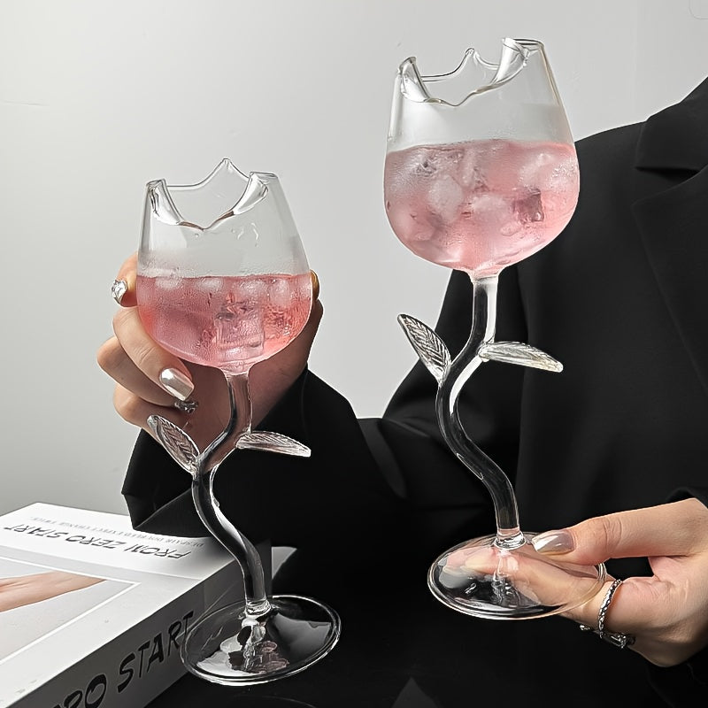 {1pc] Rose-Shaped Wine Glass