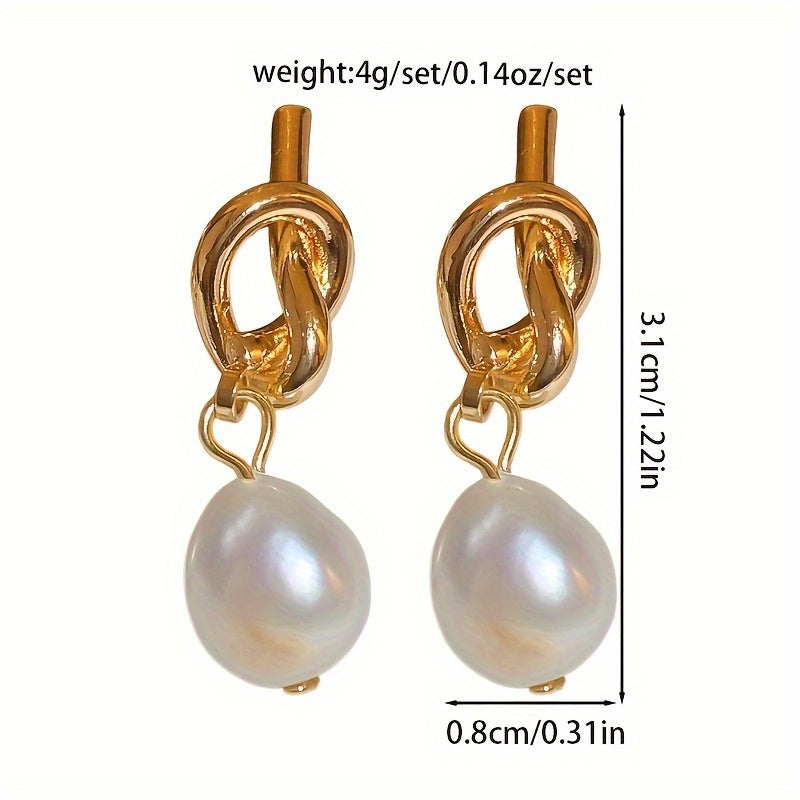Knotting Freshwater Pearl Earrings