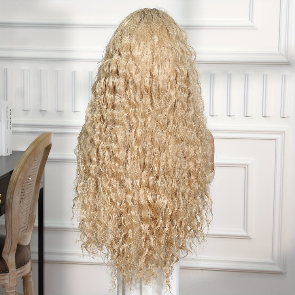 28 Inch Matte High-temperature Silk 13*6 Long Curly Hair Wig