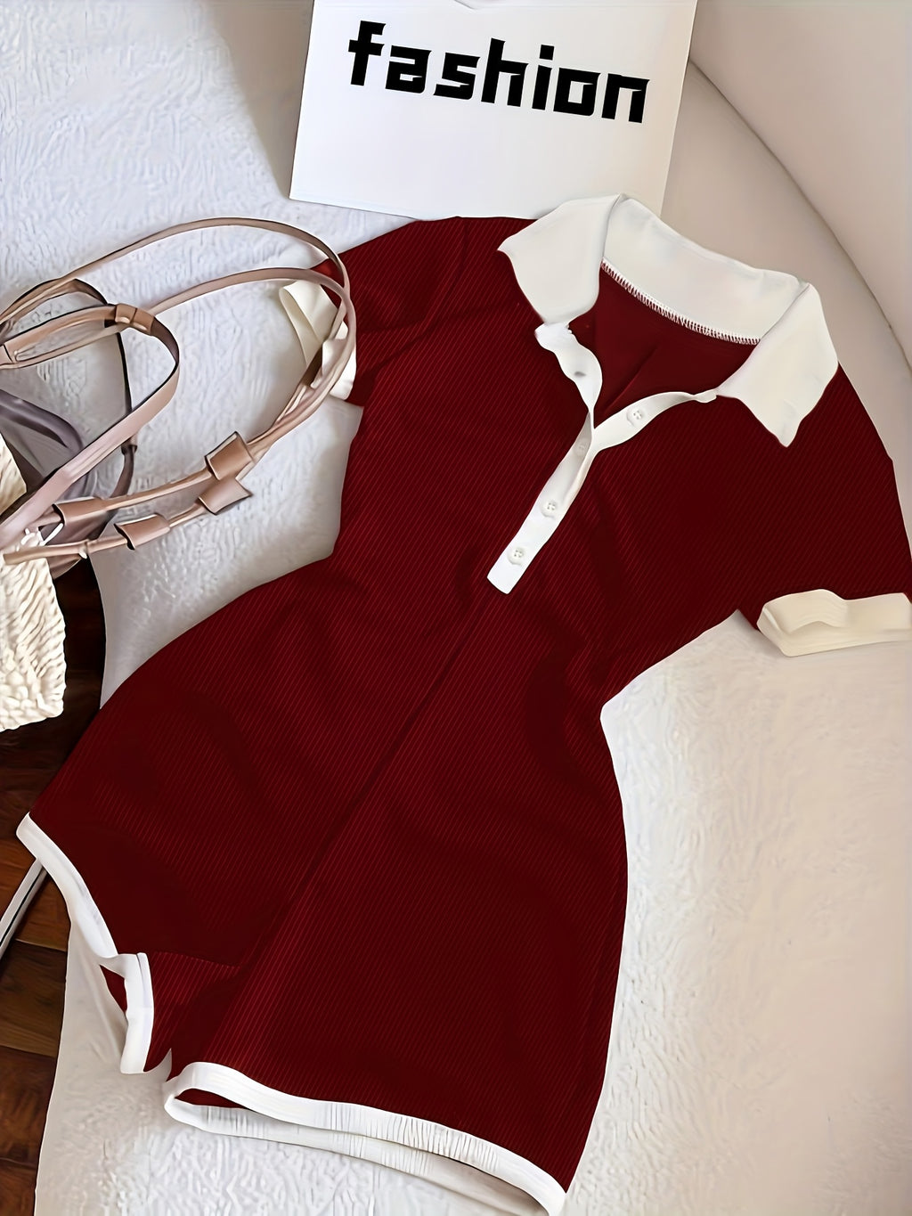 Black & White Contrast Collar Jumpsuit