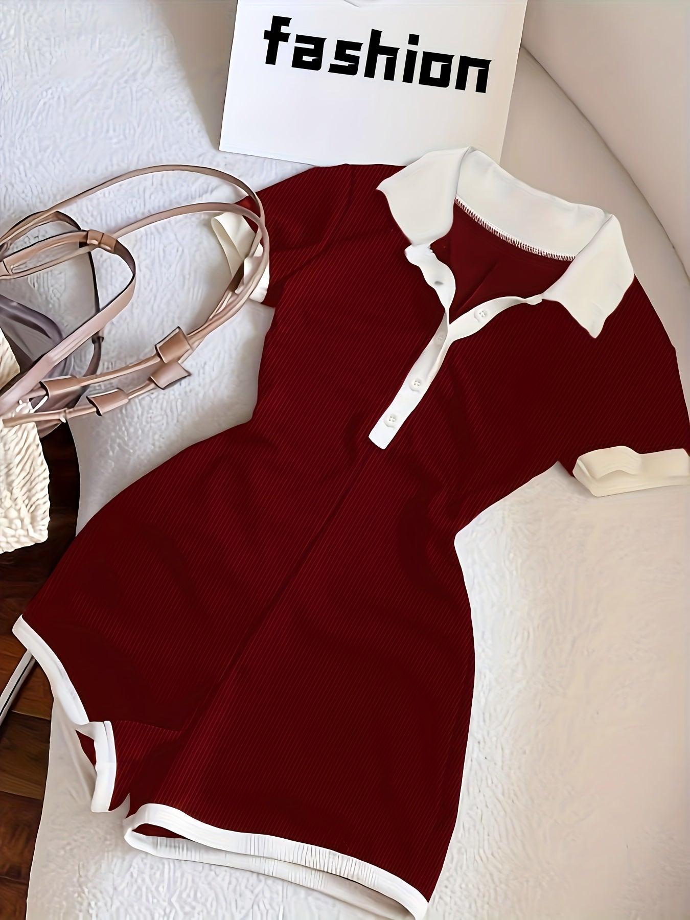 Black & White Contrast Collar Jumpsuit