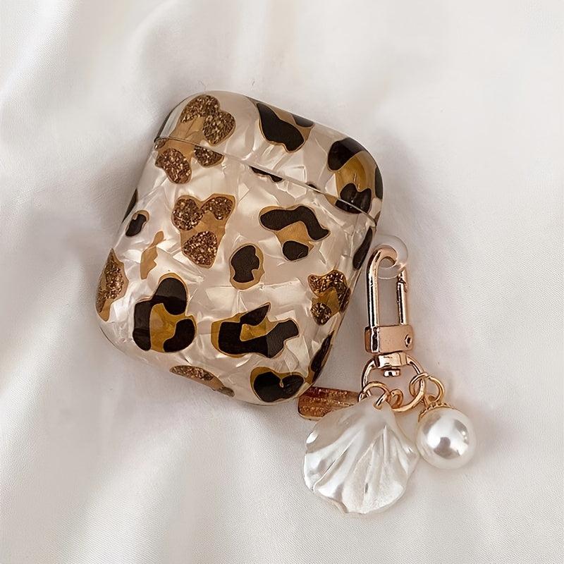 Leopard Print Earphone Sleeve with Hanging Chain - Perfect for Airpod1/2!