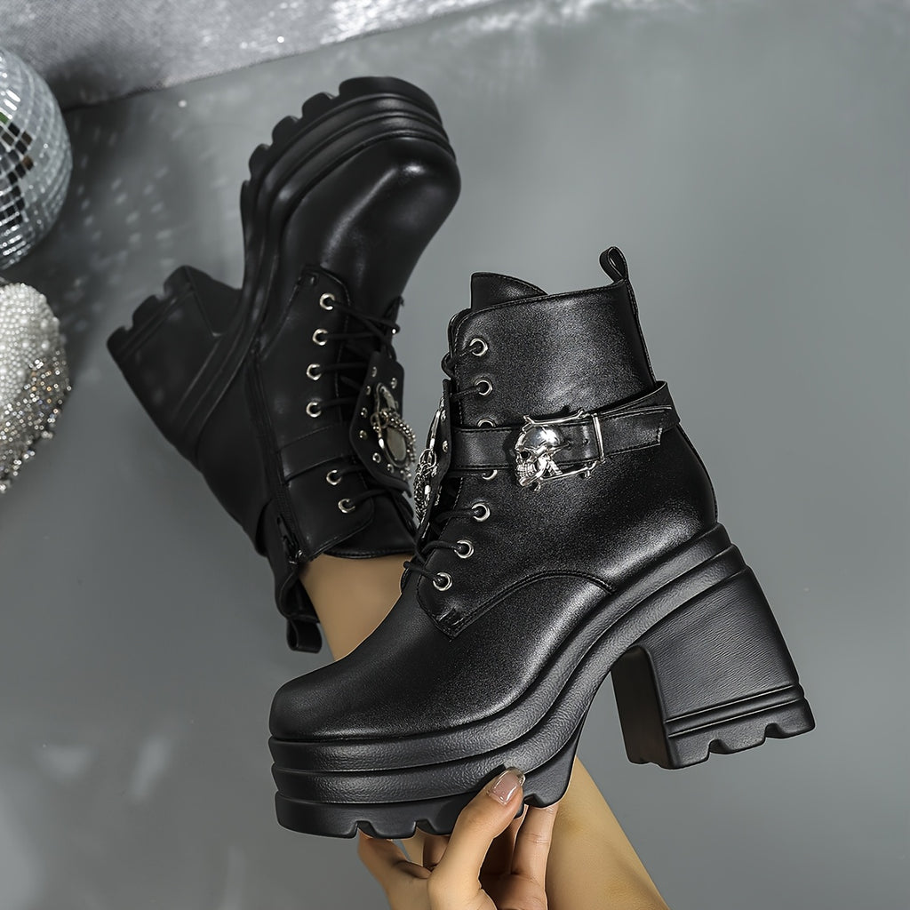 Skull Platform Gothic Boots