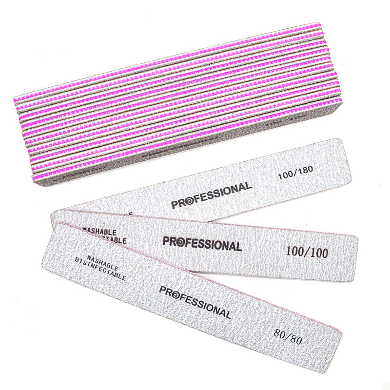 {5 Pcs/Pack} Square Nail File 80 100 180 Grit Poishing Files