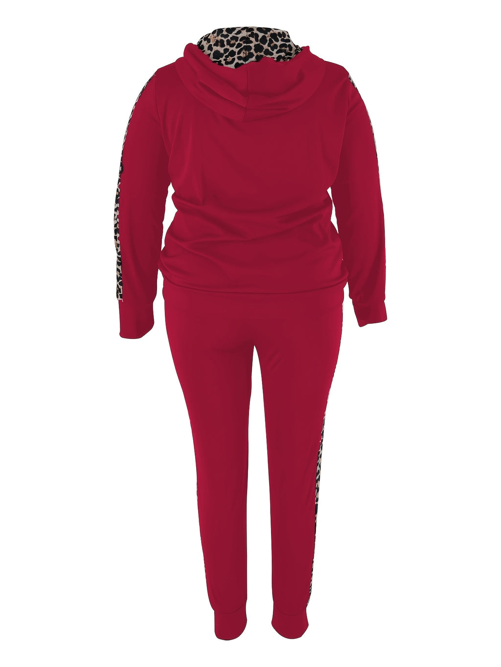 Leopard Print Hooded Sweatshirt & Joggers Set