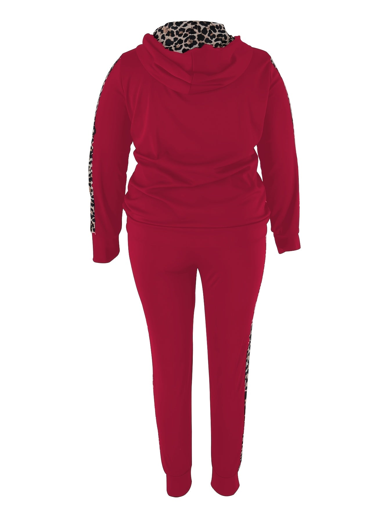 Leopard Print Hooded Sweatshirt & Joggers Set