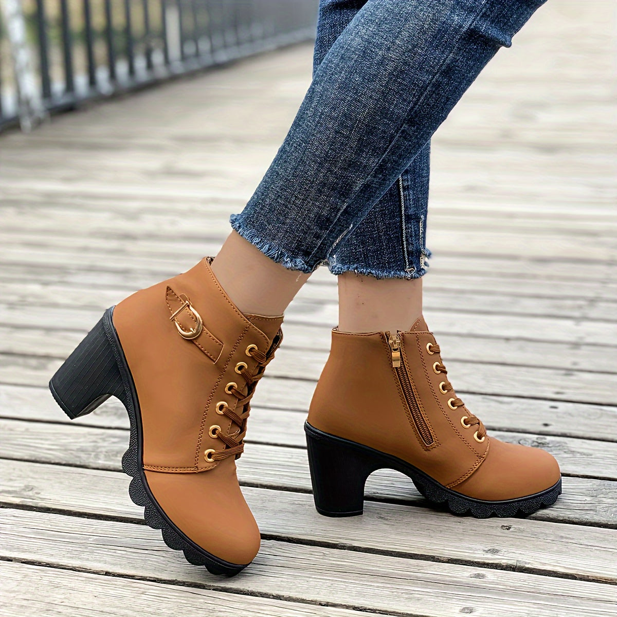 Chunky Heel Ankle Boots