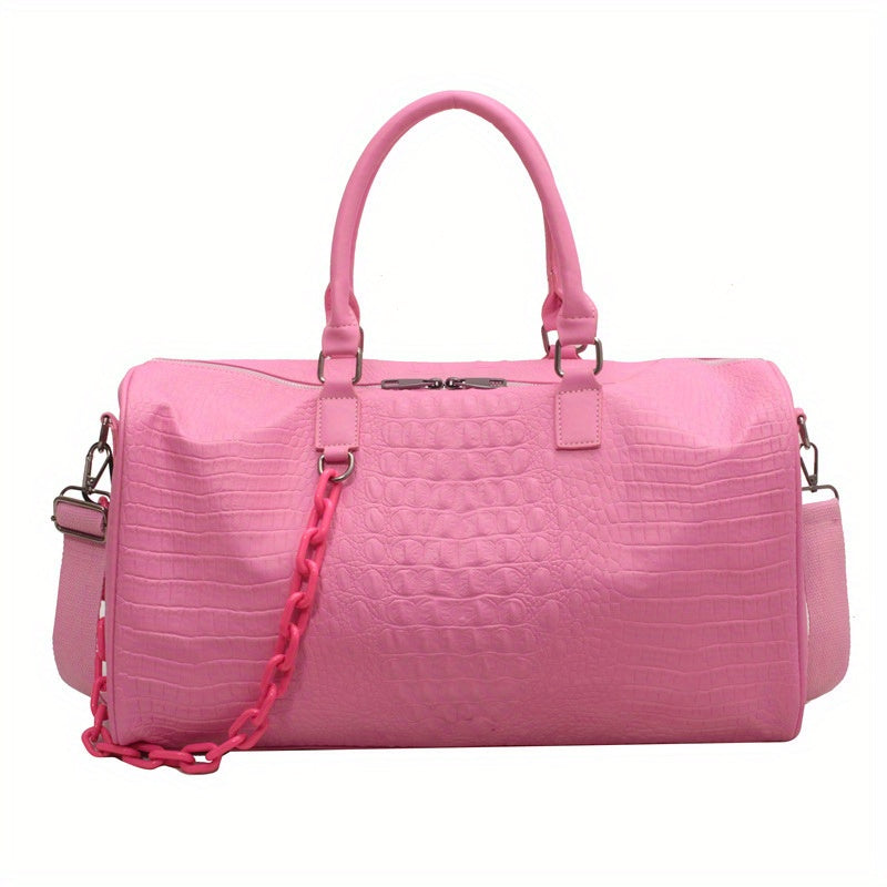 Large Capacity Crocodile Embossed Sports Bag