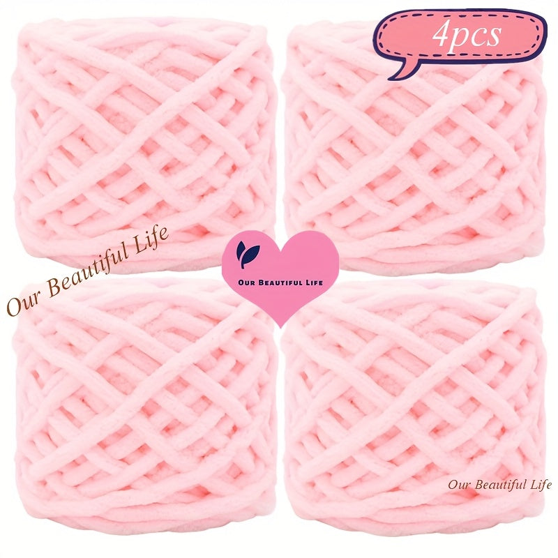 {4pcs} Ultra-Bulky Polyester Yarn