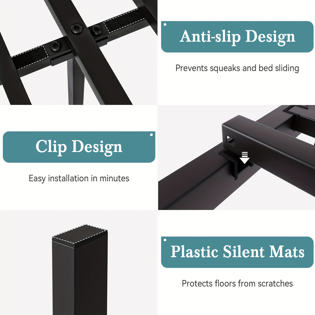 14'' Queen Size Heavy-Duty Wrought Iron Bed Frame