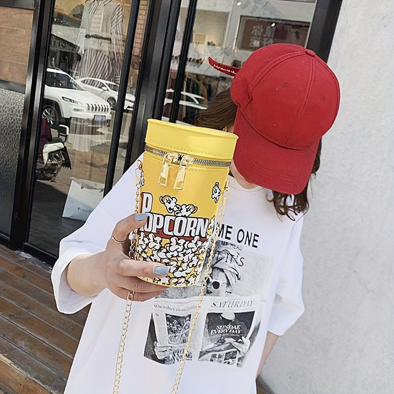 Popcorn-Themed Chain Shoulder Bag