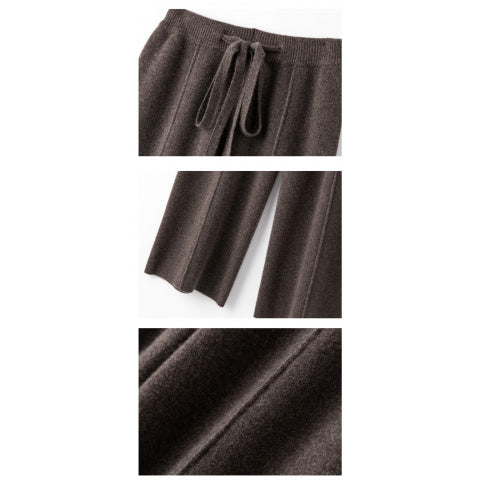 Women's High-Waisted Wide-Leg Pants - Winter New 2025 Dense Trousers with  Loop & Pockets, Straight-Leg -Skimming (Non-Mopping) Length, Machine Washable Elegant Trousers for Dresses/Skirts/Blouses (Style 54) - Autumn/Winter