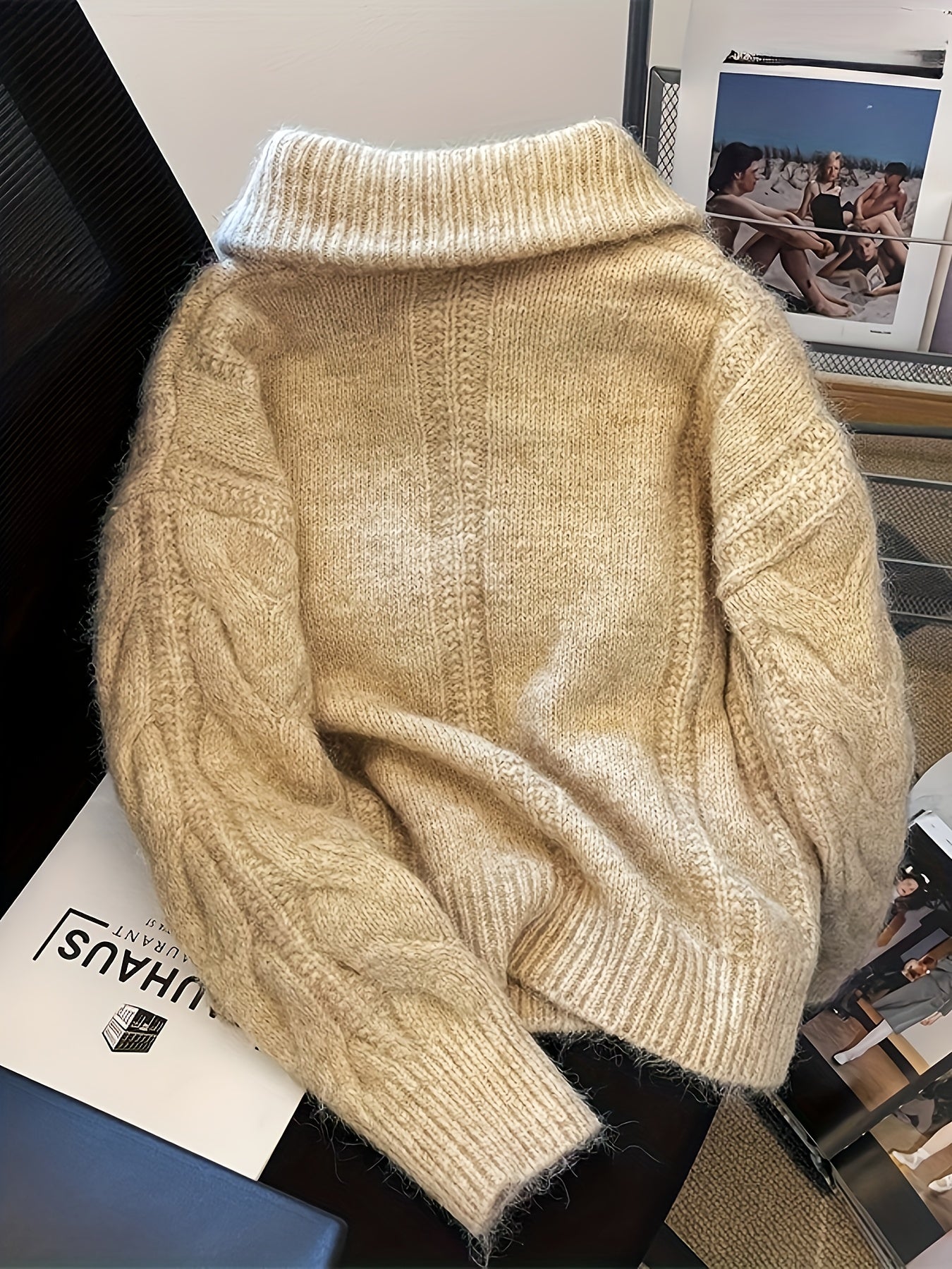 Oversized Plush Wool Sweater Coat