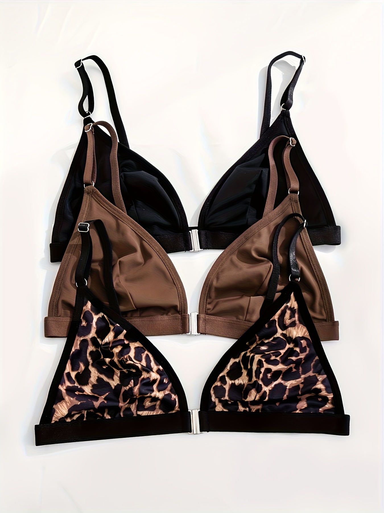 3pcs Women'S Front Closure Bras