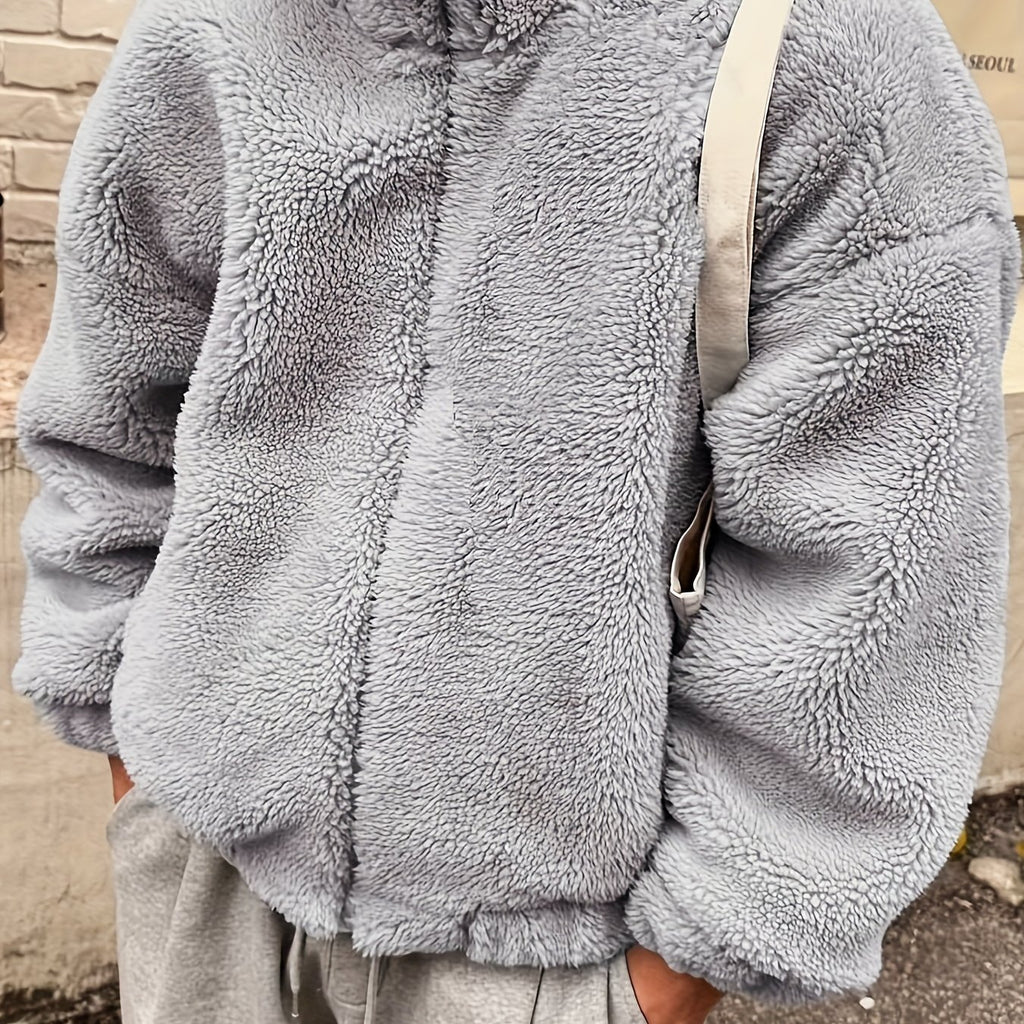 Jacket with Stand Collar & Full-Zip Front