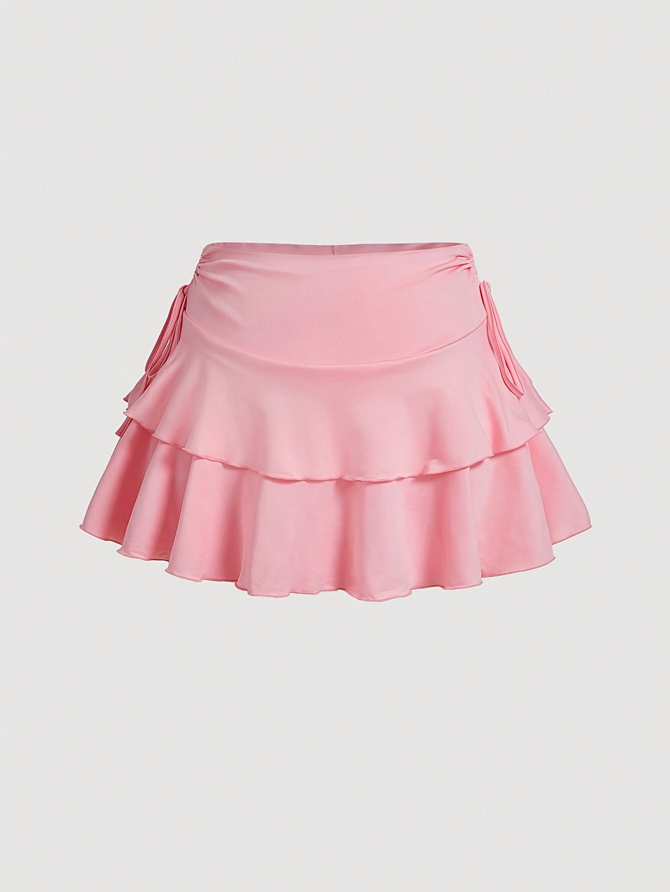 Tiered Skirt with Side Drawstring