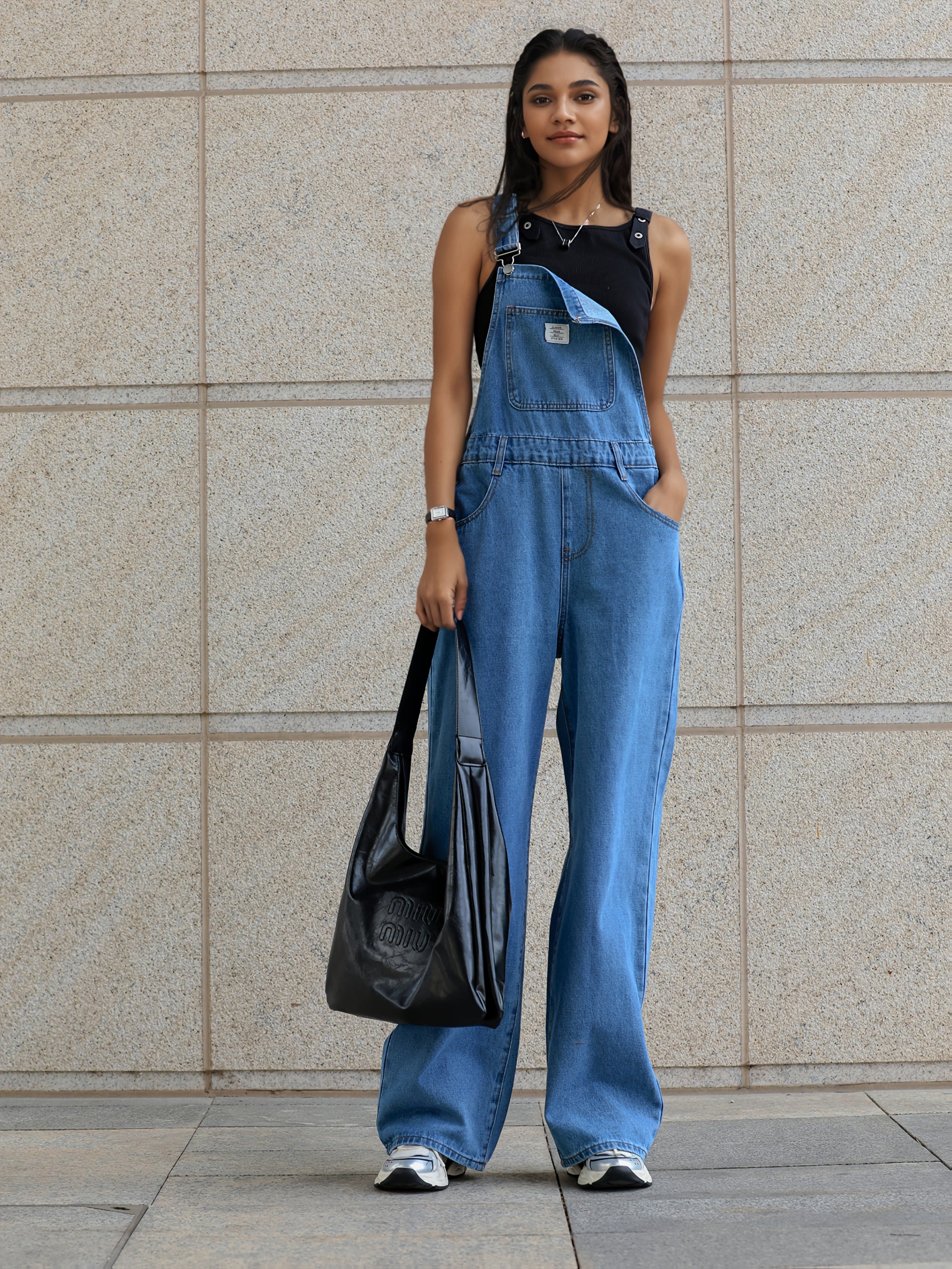 Oversized Wide-Leg Denim Jumpsuit