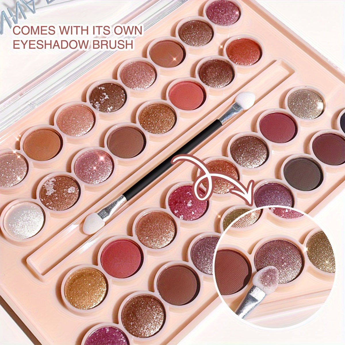 Highly Pigmented Eyeshadow Palette with 34 Shades