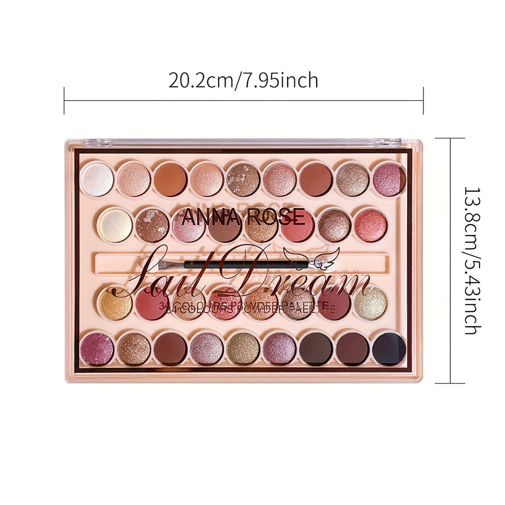 Highly Pigmented Eyeshadow Palette with 34 Shades