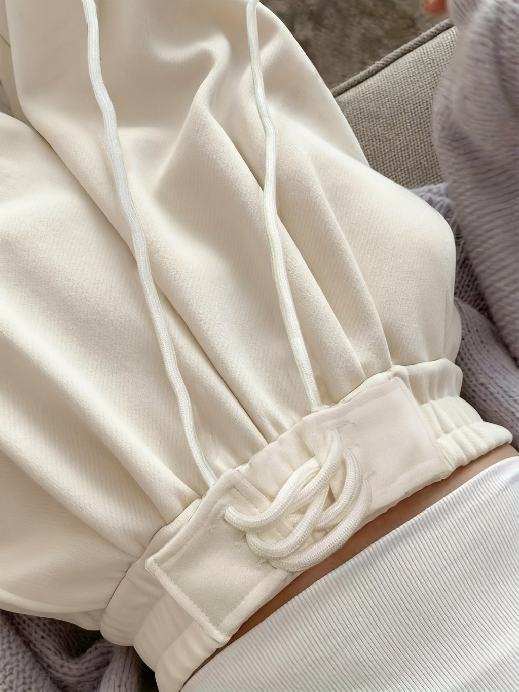 High-Waisted Drawstring Straight-Leg Pants