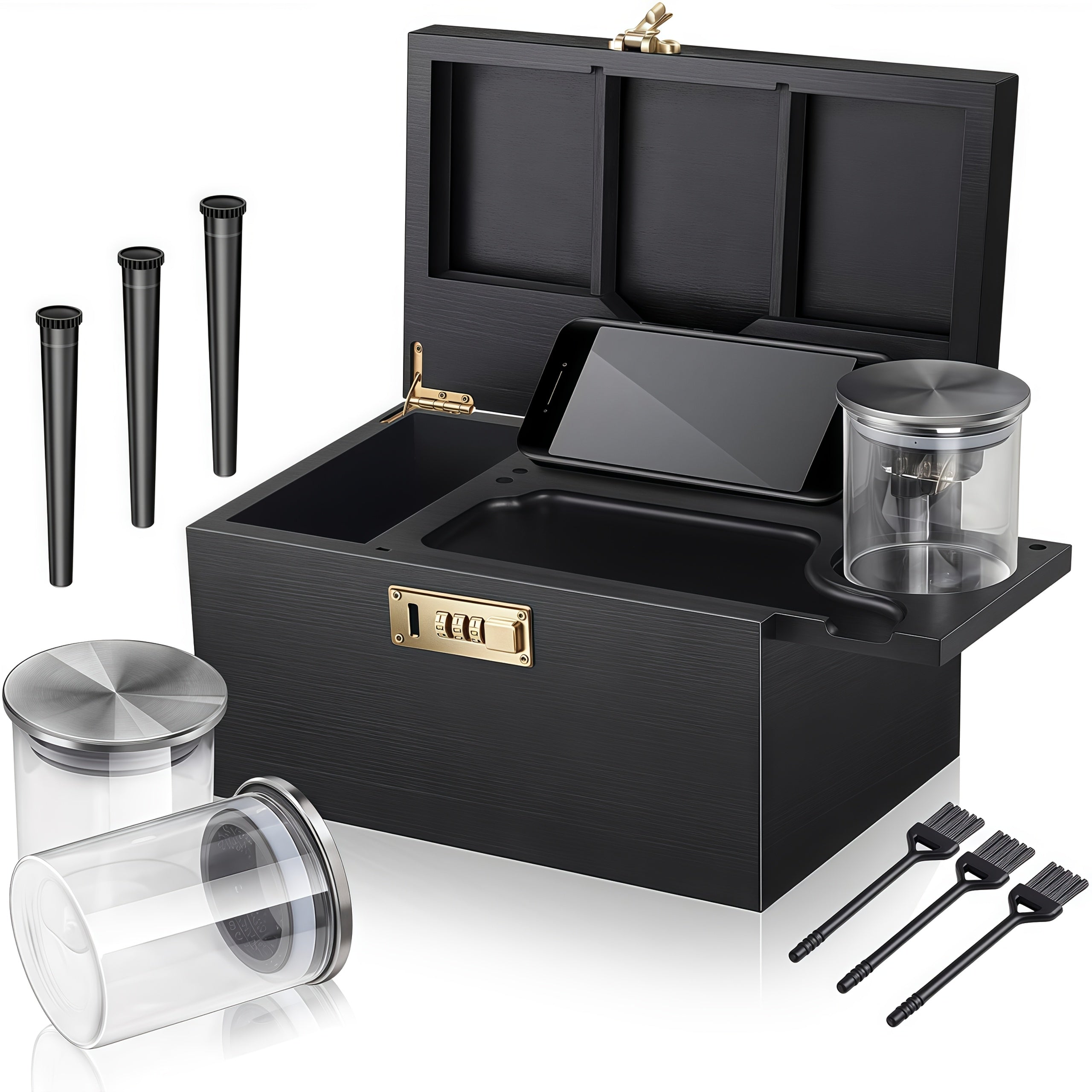 Large Bamboo Storage Box with Combination Lock