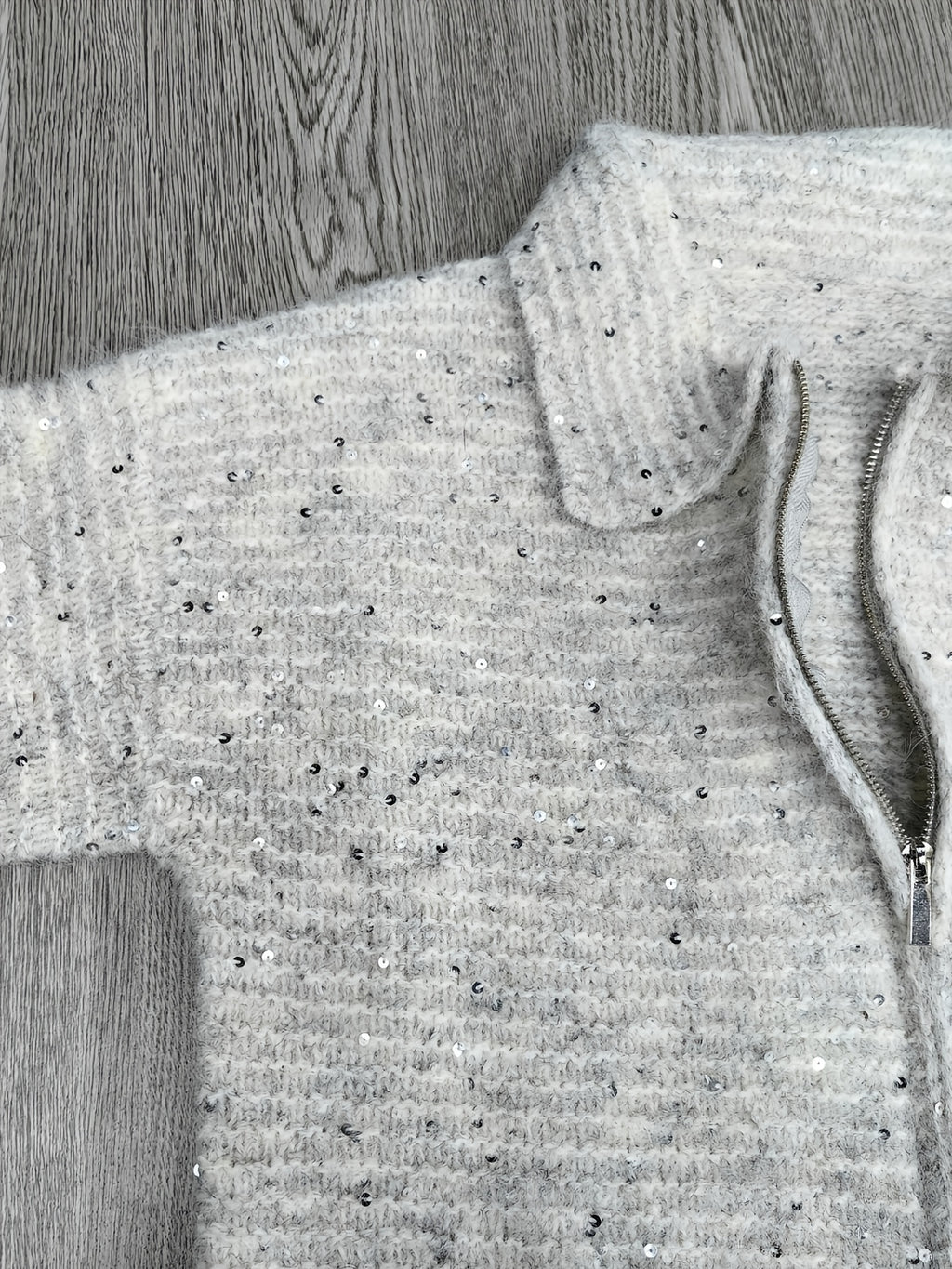 Shiny Jacket with Full-Zip Front Closure