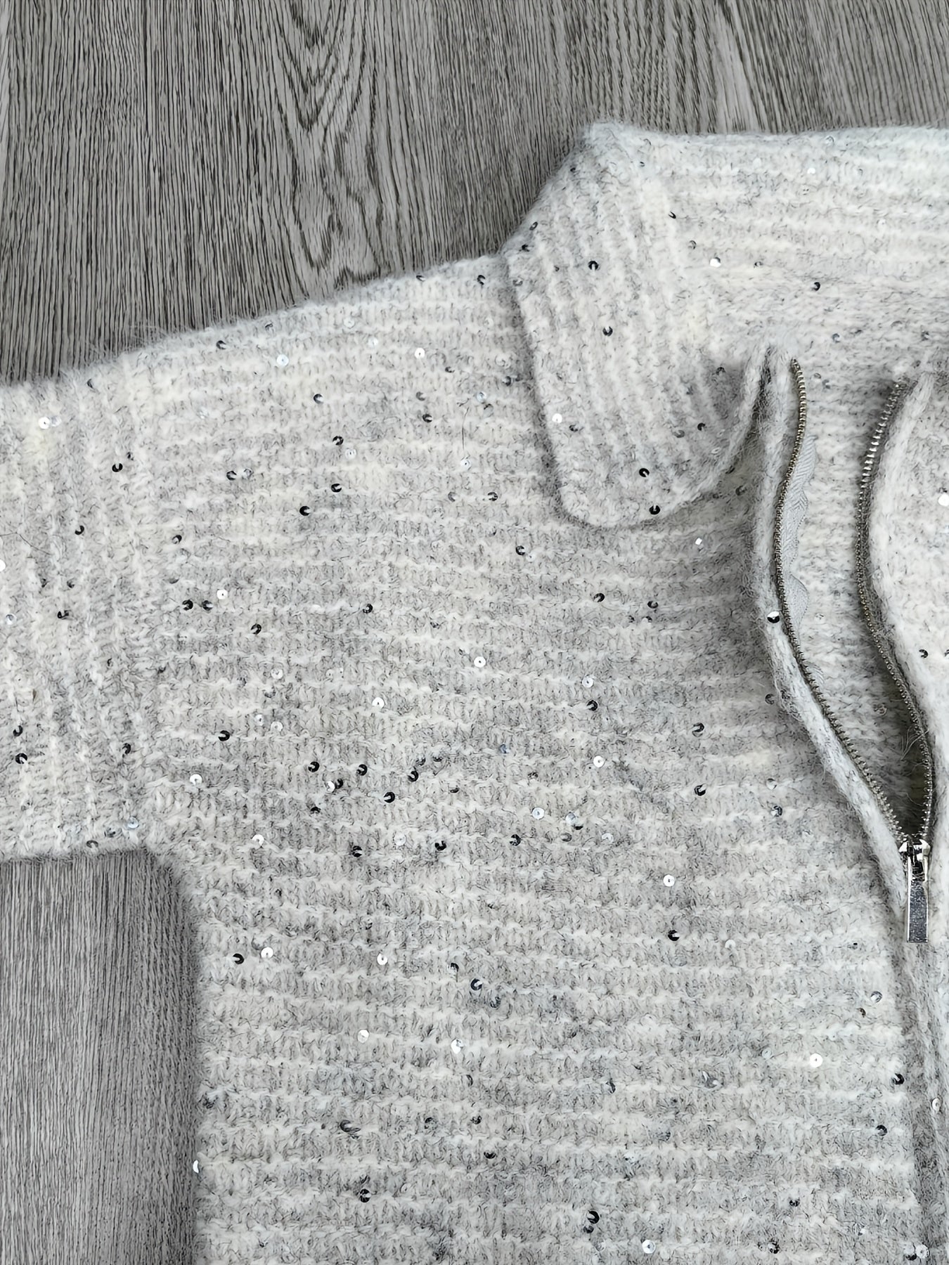 Shiny Jacket with Full-Zip Front Closure