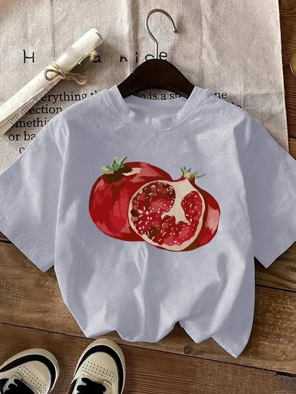 Soft Polyester Crew Neck Short Sleeve T-Shirt