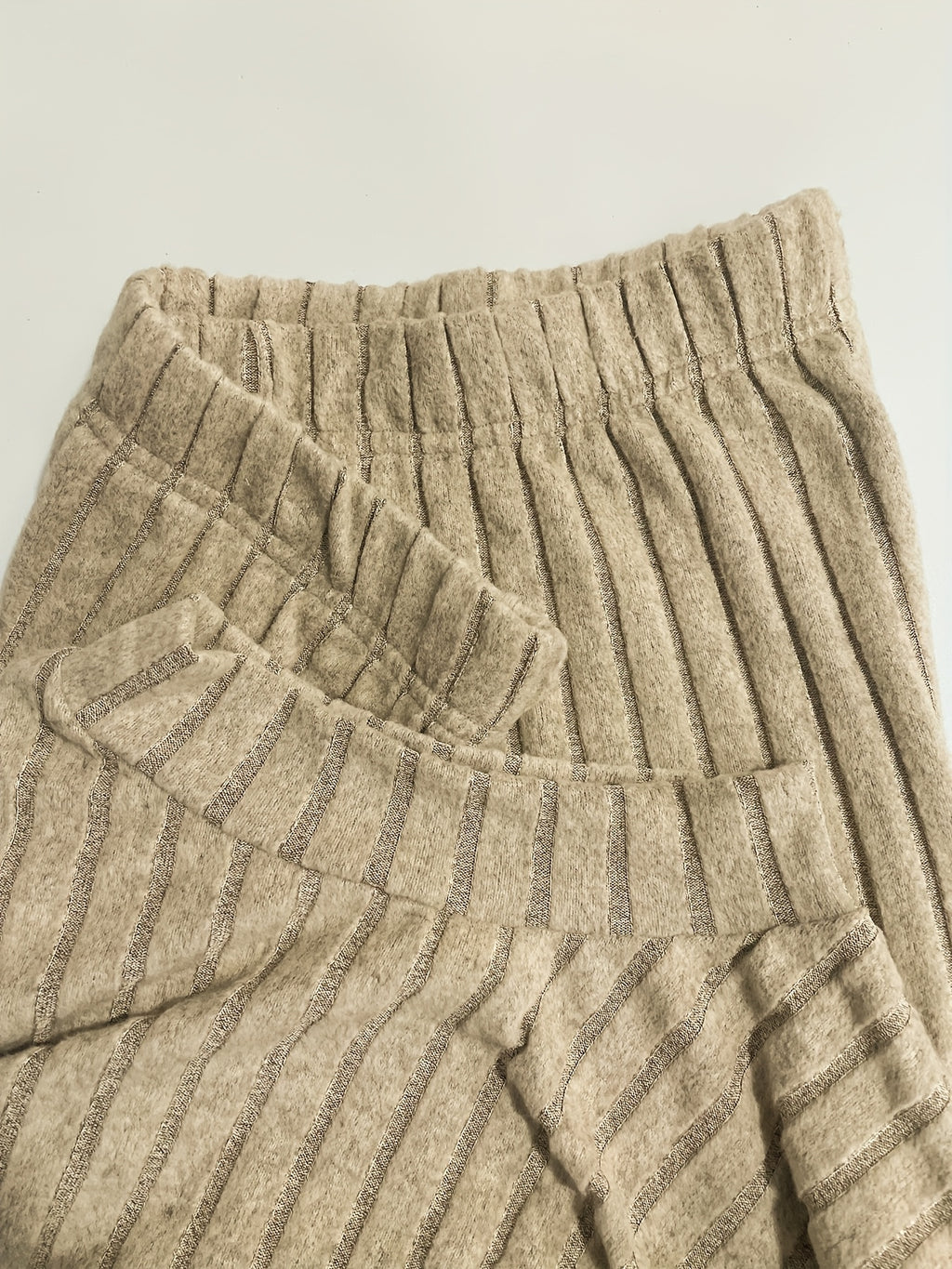 High Neck Ribbed Top + Pants Casual Set