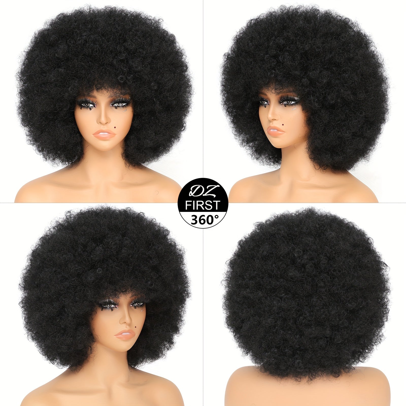 Large Bouncy Afro Kinky Curly Wig