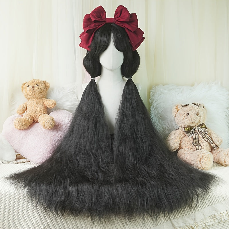 Chic 44-Inch Long Curly Princess Wig with Bangs