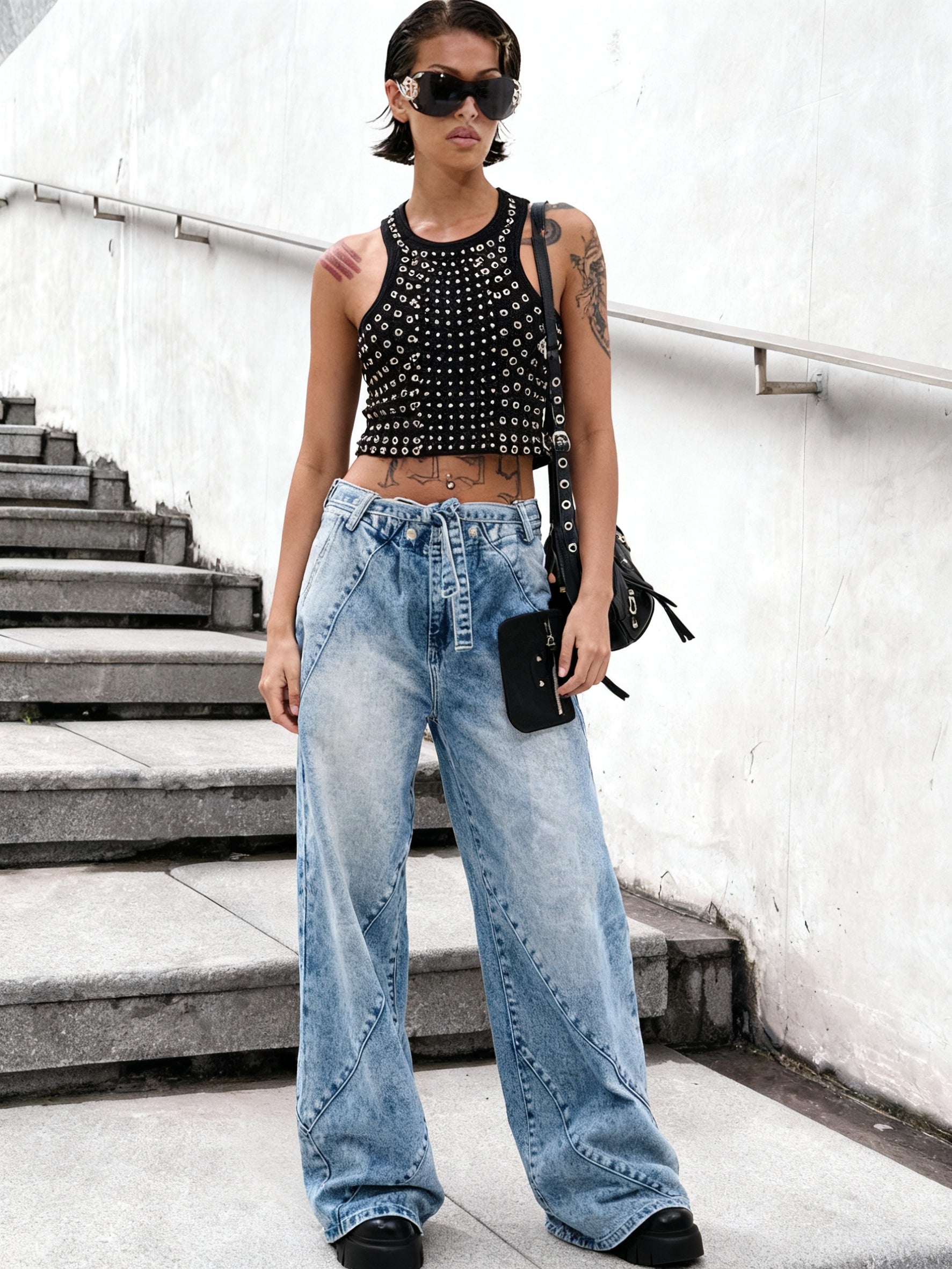 Wide-Leg Straight Leg Pants