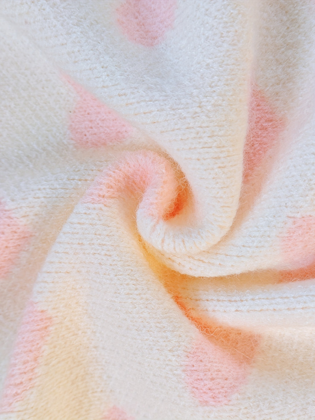 Women'S Pink Heart Sweater - Soft & Cozy Long Sleeve Pullover with Round Neck, Elegant Casual to Formal Wear, All-Season Comfort, Casual Wear Sweater | Round Neck Sweater | Soft Texture