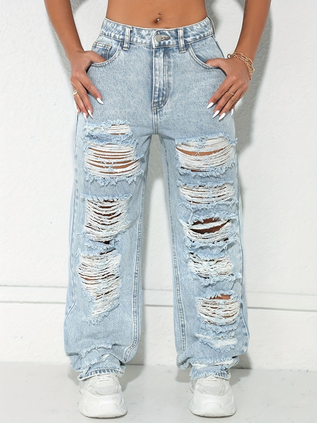 Straight Distressed Jeans