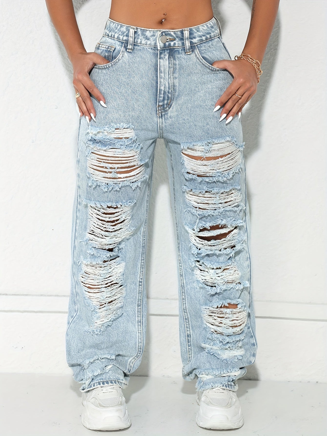 Straight Distressed Jeans