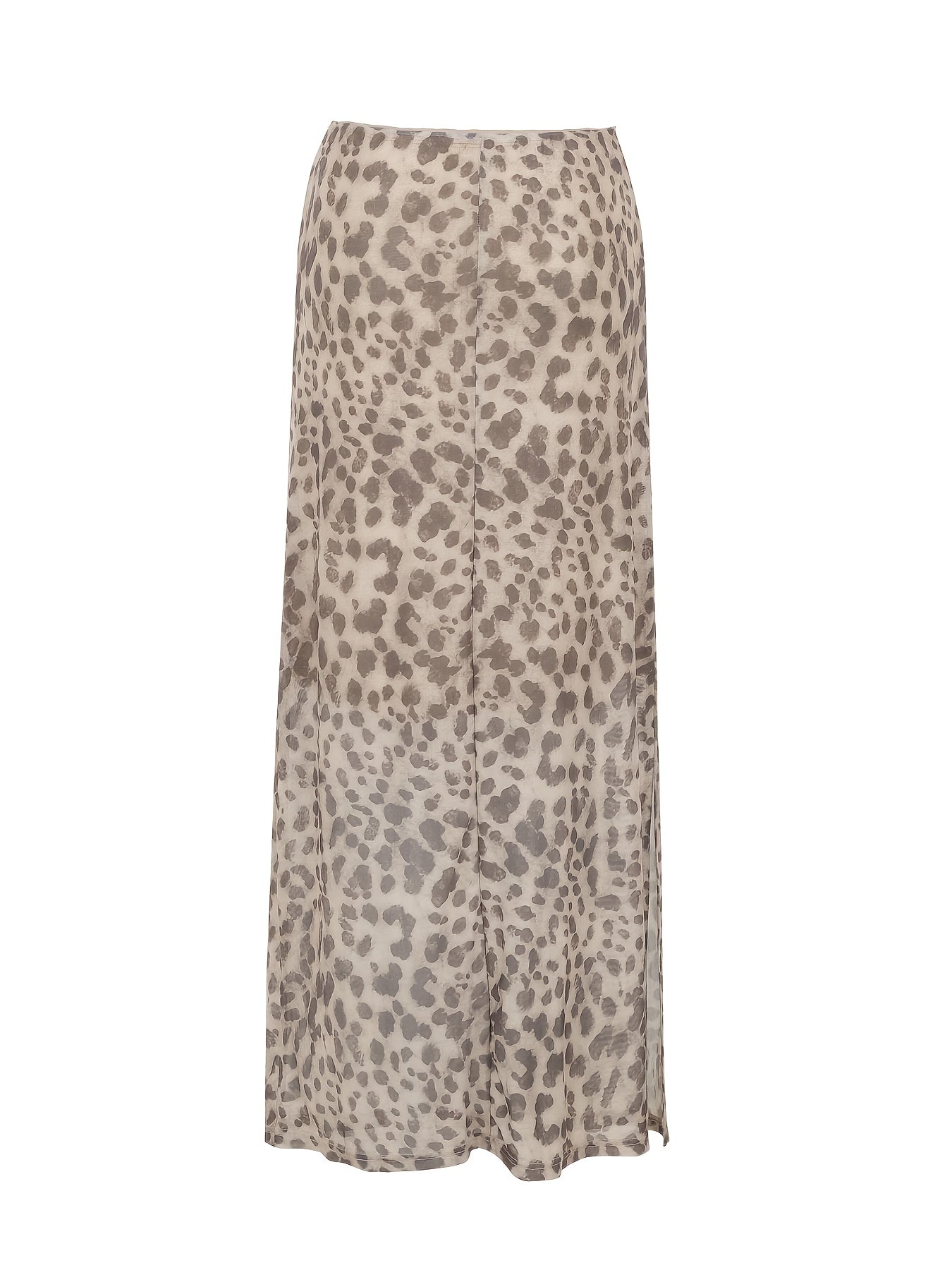 Mesh Leopard Print Skirt