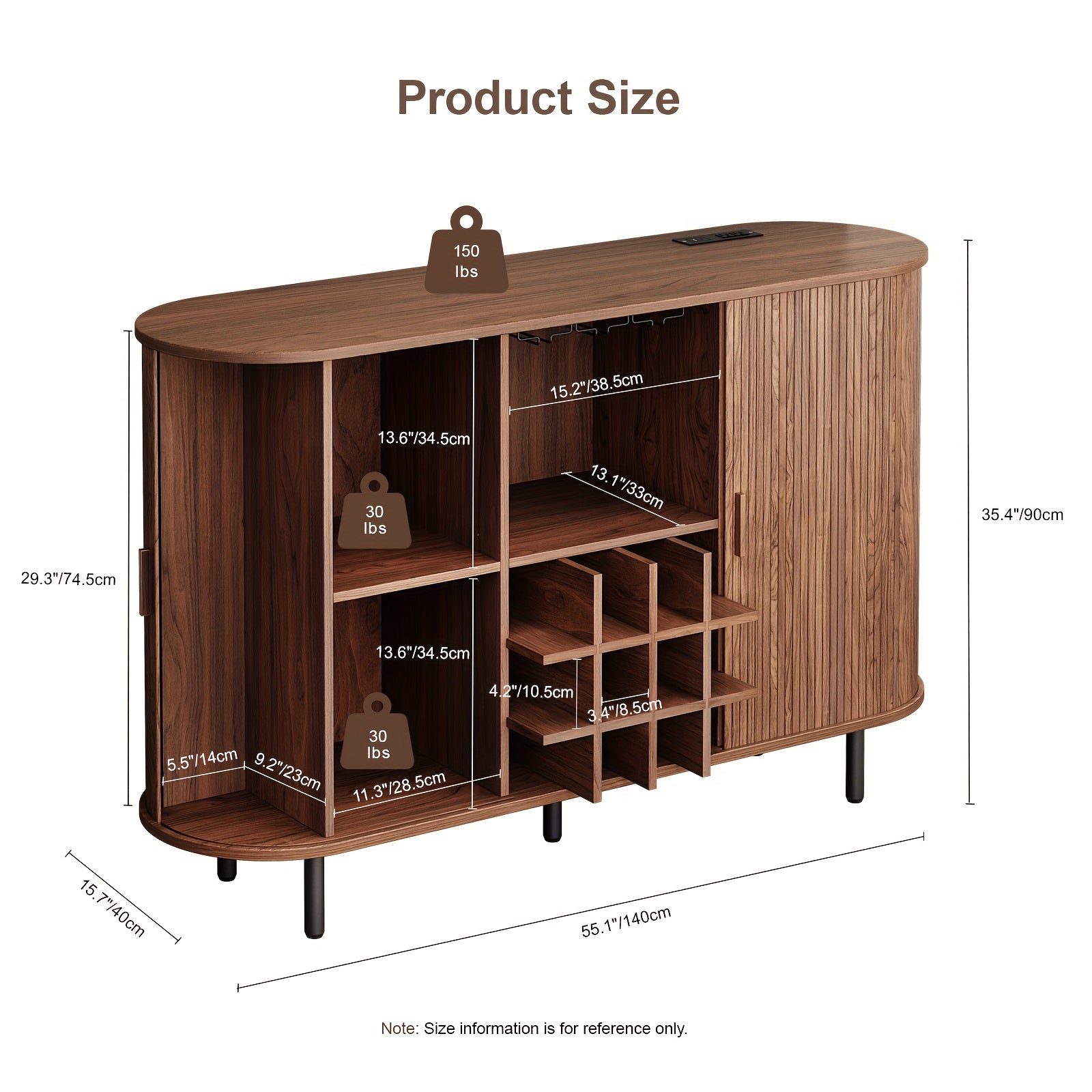 Wine Bar Cabinet with LED Light