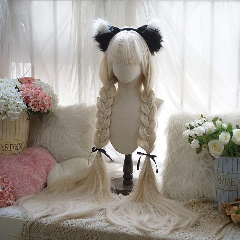 48-Inch Long Straight Wig with Bangs