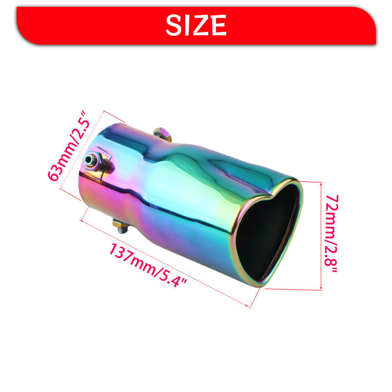 {1pc} 2.48" Stainless Steel Heart-Shaped Exhaust Tip