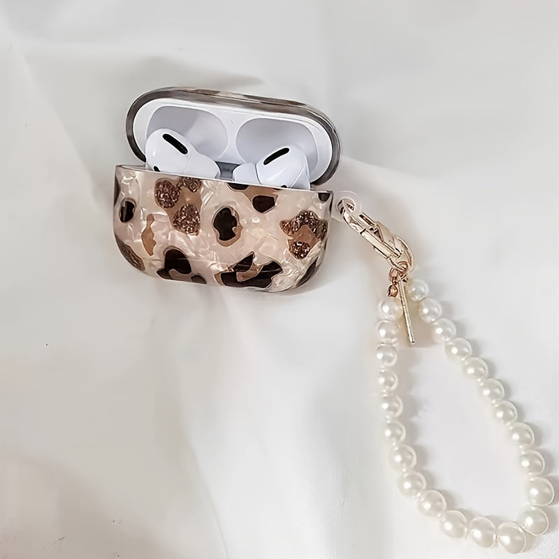 Leopard Print Earphone Sleeve with Hanging Chain - Perfect for Airpod1/2!