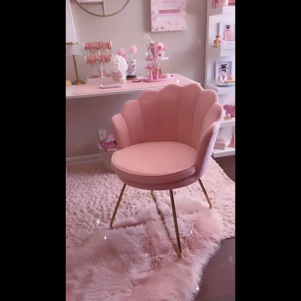 Shell Shape Velvet Dressing Chair