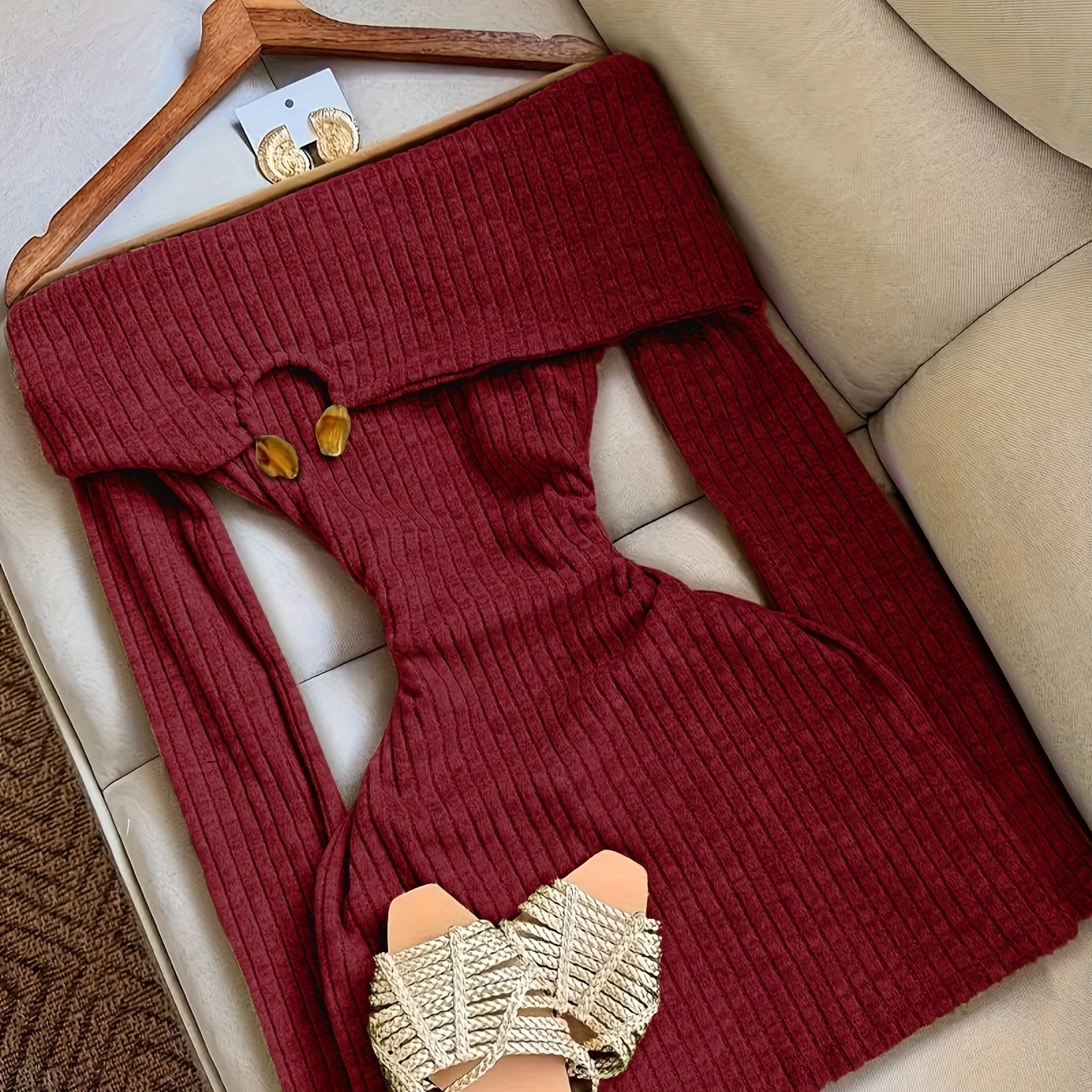 Women's Y2K Green Off-the-Shoulder Boat Neck Jumpsuit - Solid green floor-length party dress with short sleeves, machine washable formal & casual Outfit for spring/summer/fall events, beach parties, and Casual Attire - Elegan