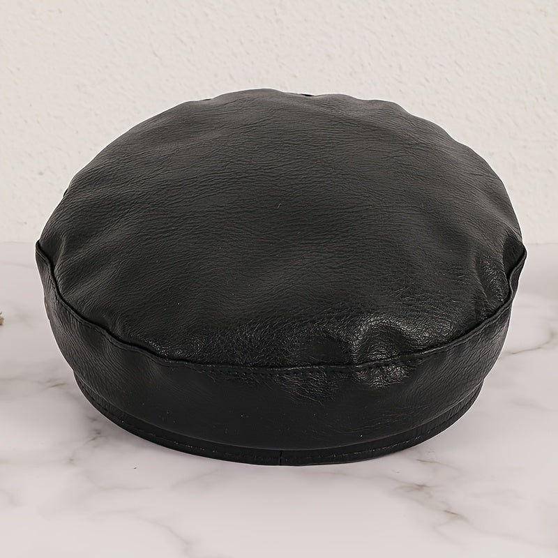 PU Leather News Cap