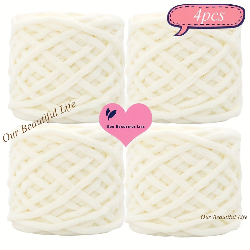 {4pcs} Ultra-Bulky Polyester Yarn