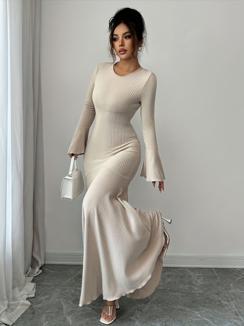 Elegant Long Sleeve Maxi Dress