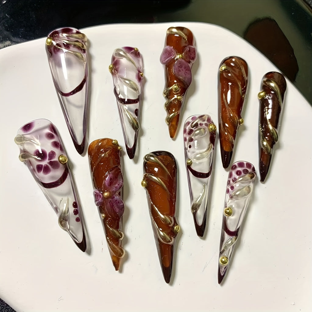 {10pcs} Handmade 3D Nail Extensions