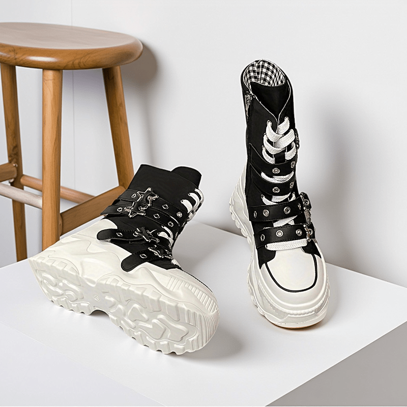 Thick Soled High Top Casual Shoes