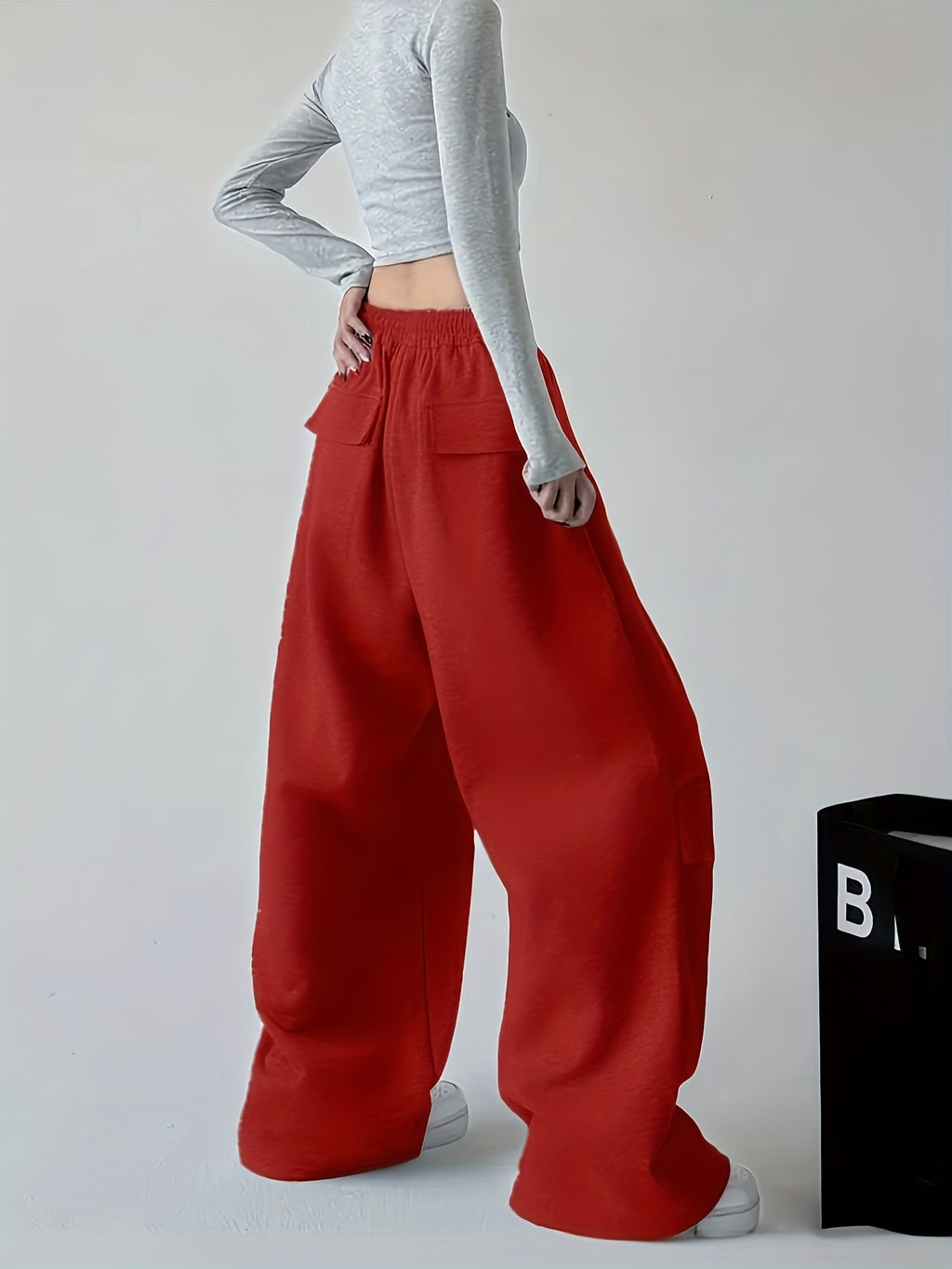 High-Waisted Wide-Leg Joggers