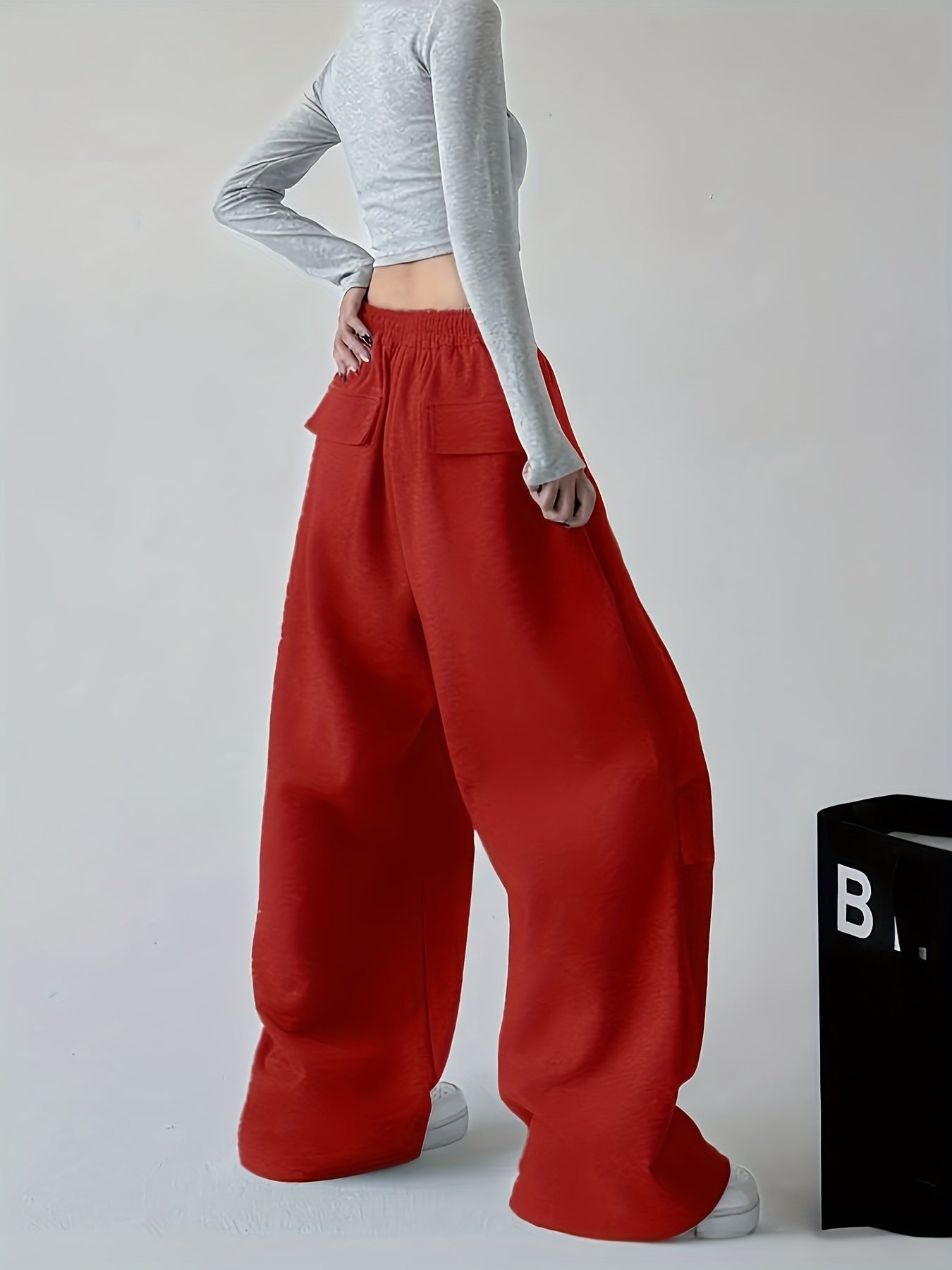 High-Waisted Wide-Leg Joggers